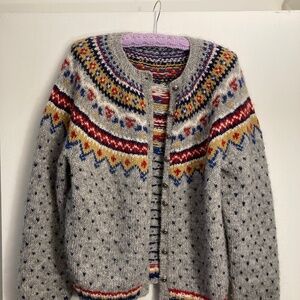 Hand knit wool cardigan